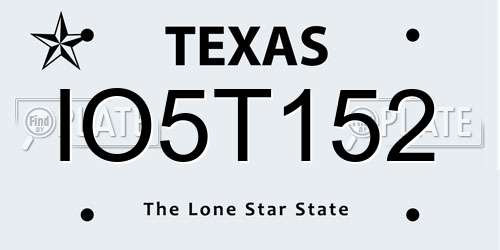 IO5T152 Texas License Plate