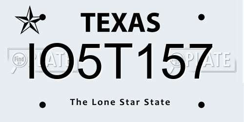 IO5T157 Texas License Plate