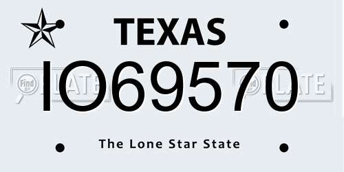 IO69570 Texas License Plate