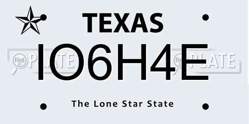 IO6H4E Texas License Plate