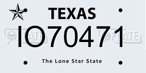 IO70471 Texas License Plate