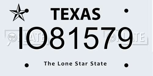 IO81579 Texas License Plate