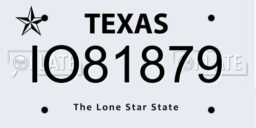 IO81879 Texas License Plate