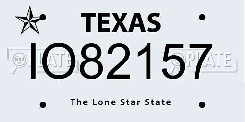 IO82157 Texas License Plate