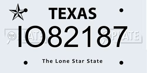 IO82187 Texas License Plate