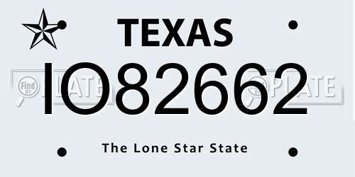 IO82662 Texas License Plate