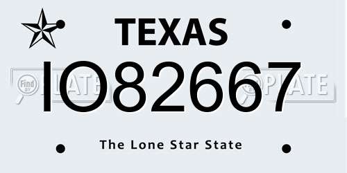 IO82667 Texas License Plate