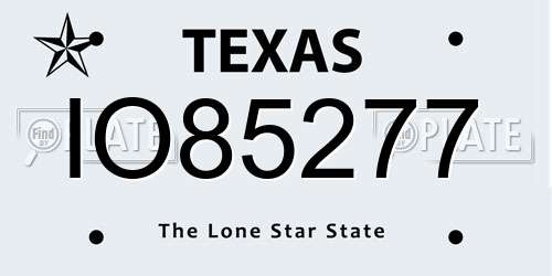 IO85277 Texas License Plate