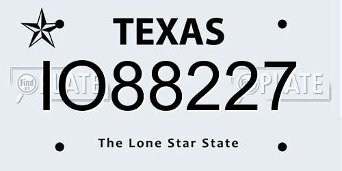 IO88227 Texas License Plate