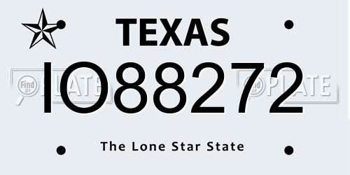 IO88272 Texas License Plate