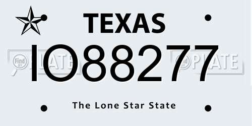 IO88277 Texas License Plate