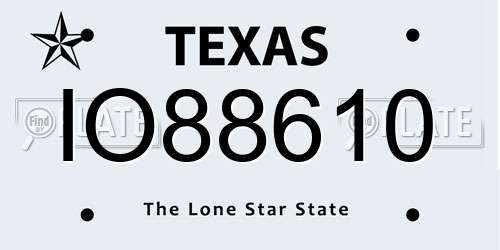 IO88610 Texas License Plate
