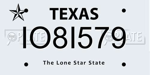 IO8I579 Texas License Plate