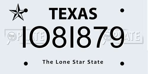 IO8I879 Texas License Plate