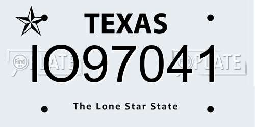 IO97041 Texas License Plate