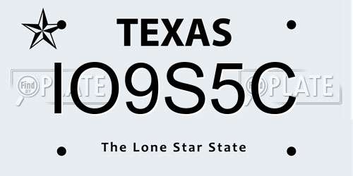 IO9S5C Texas License Plate