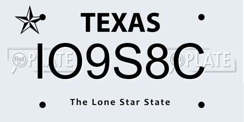 IO9S8C Texas License Plate