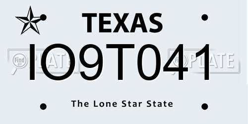 IO9T041 Texas License Plate