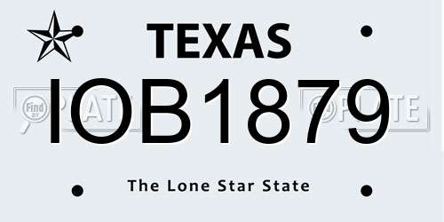 IOB1879 Texas License Plate