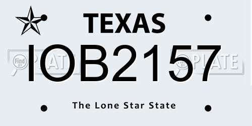 IOB2157 Texas License Plate