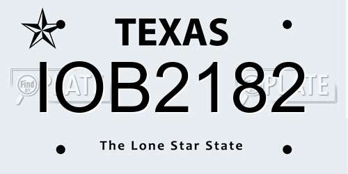 IOB2182 Texas License Plate