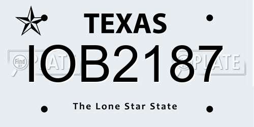 IOB2187 Texas License Plate