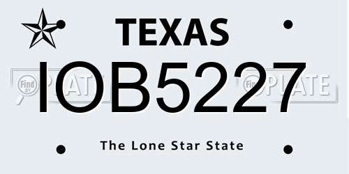 IOB5227 Texas License Plate