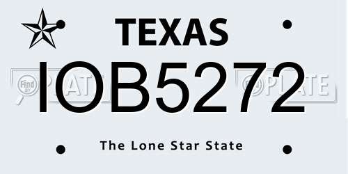 IOB5272 Texas License Plate