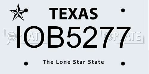 IOB5277 Texas License Plate