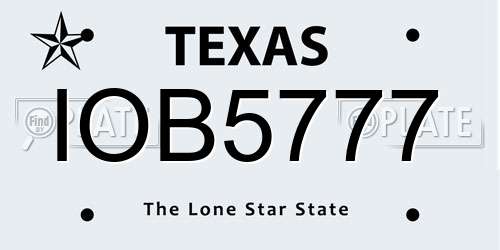 IOB5777 Texas License Plate