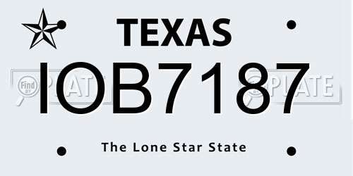 IOB7187 Texas License Plate