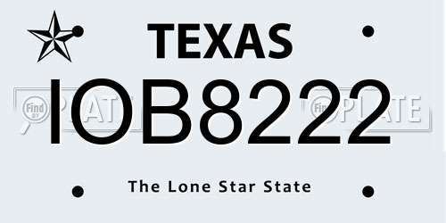 IOB8222 Texas License Plate