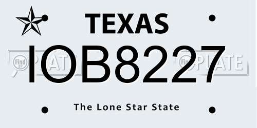 IOB8227 Texas License Plate