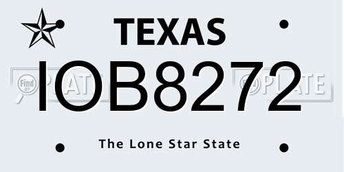 IOB8272 Texas License Plate