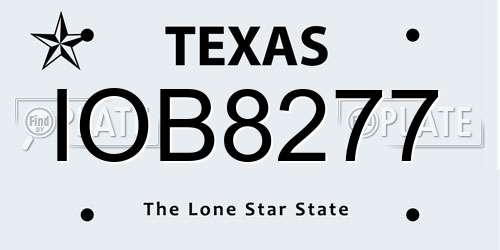 IOB8277 Texas License Plate