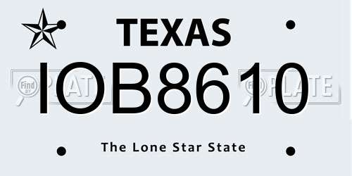 IOB8610 Texas License Plate