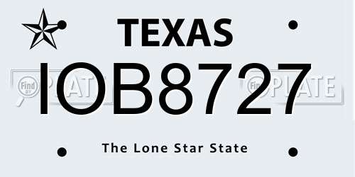 IOB8727 Texas License Plate
