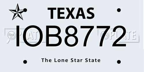 IOB8772 Texas License Plate