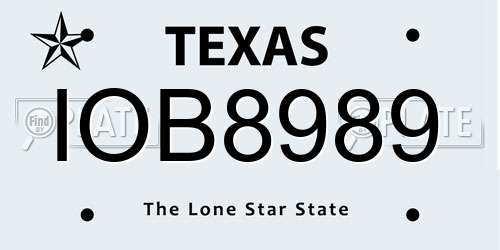 IOB8989 Texas License Plate