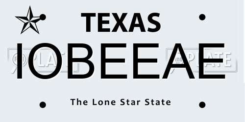 IOBEEAE Texas License Plate