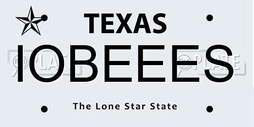 IOBEEES Texas License Plate