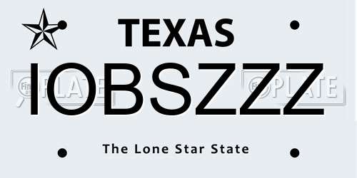 IOBSZZZ Texas License Plate