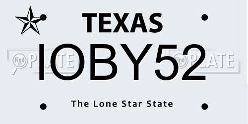 IOBY52 Texas License Plate