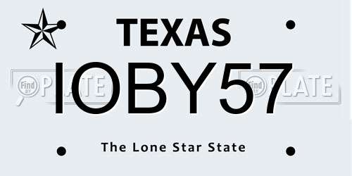 IOBY57 Texas License Plate