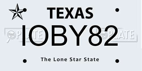 IOBY82 Texas License Plate