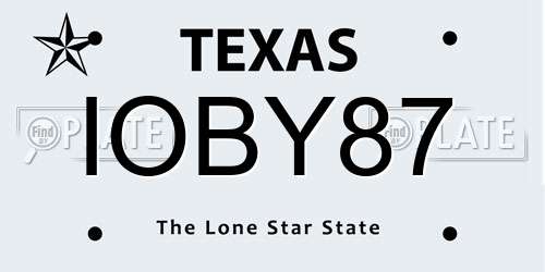 IOBY87 Texas License Plate