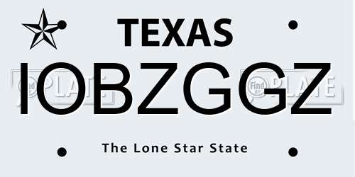 IOBZGGZ Texas License Plate