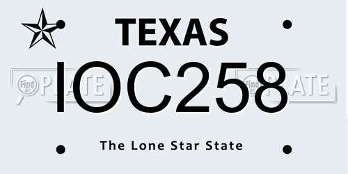 IOC258 Texas License Plate