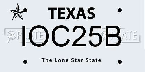 IOC25B Texas License Plate
