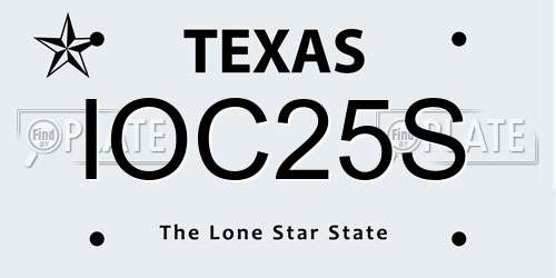 IOC25S Texas License Plate